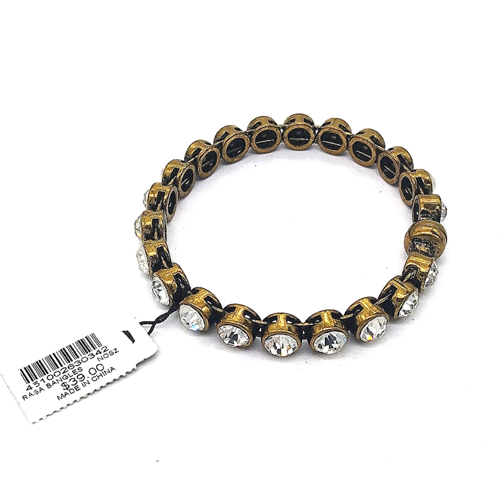 $40 Chicos Rasa Bangle Bracelet made with Swarovski Crystals NWT - Picture 3 of 5